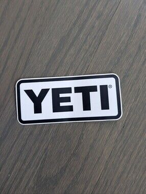 Authentic YETI Logo Decal Sticker - Black & White (4")